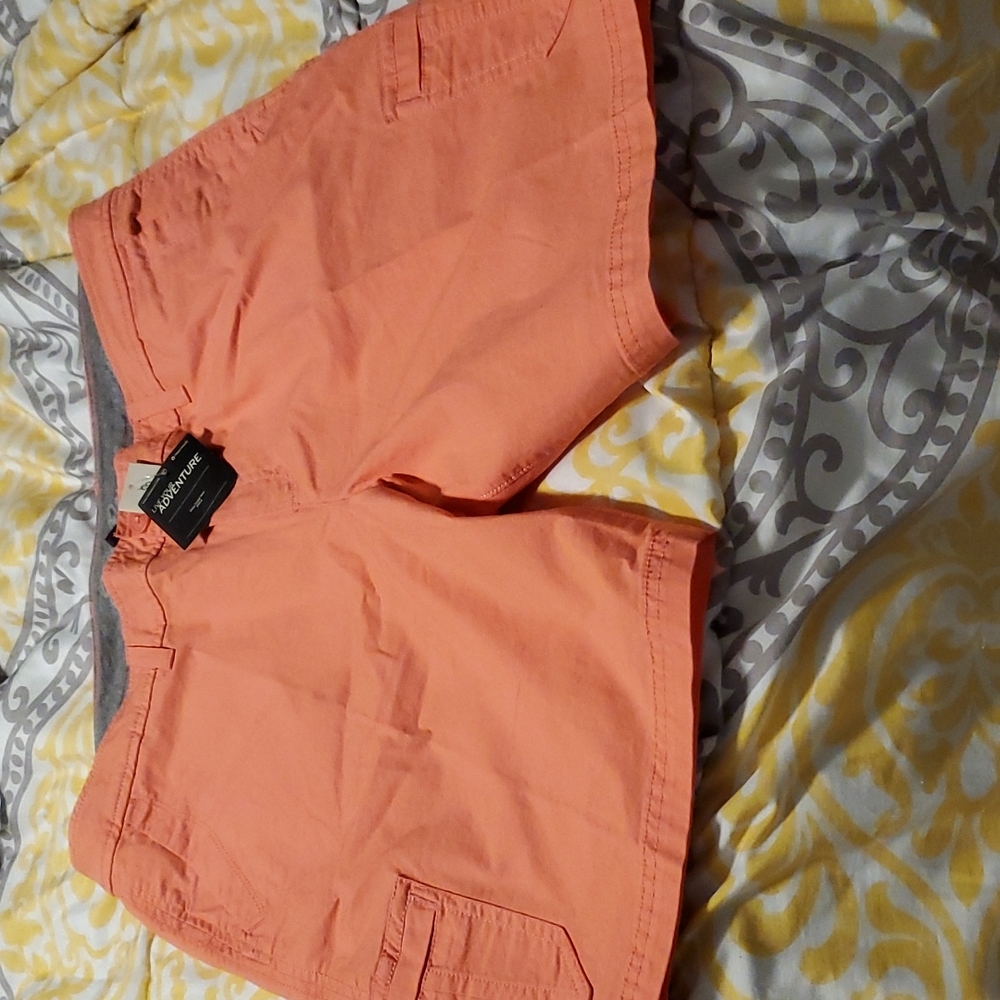 Womens Tall Orange Cargo shorts size 14